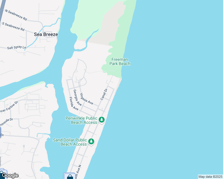 map of restaurants, bars, coffee shops, grocery stores, and more near 1719 Carolina Beach Avenue North in Carolina Beach