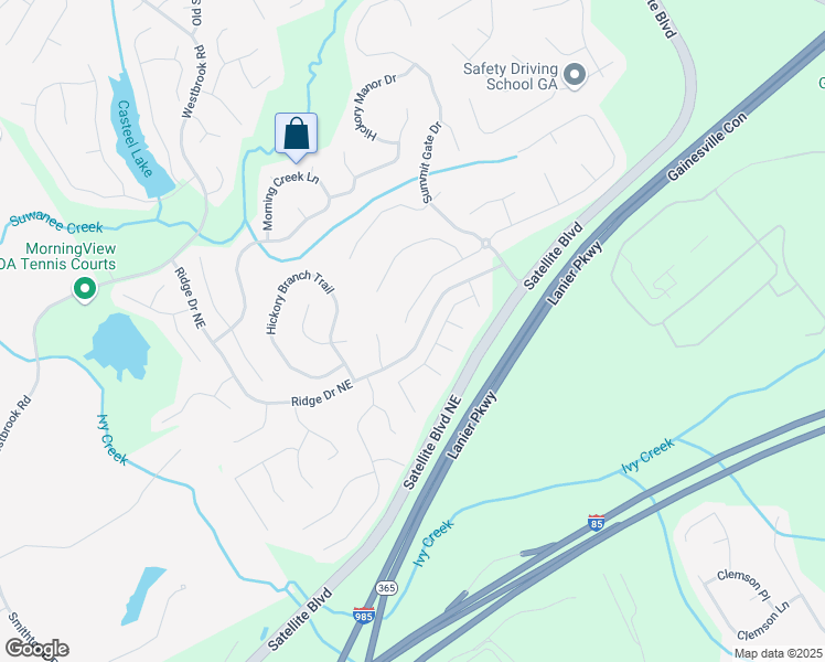 map of restaurants, bars, coffee shops, grocery stores, and more near 535 Sentry Ridge Crossing in Suwanee