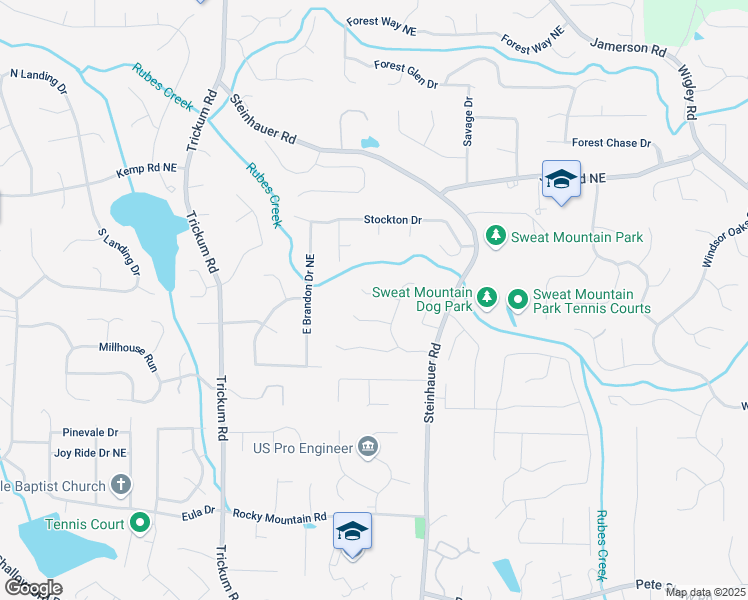 map of restaurants, bars, coffee shops, grocery stores, and more near 2609 Ainsley Court in Marietta