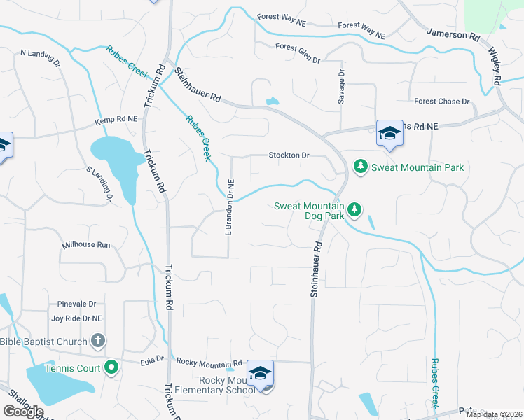 map of restaurants, bars, coffee shops, grocery stores, and more near 2605 Dering Gate Drive in Marietta