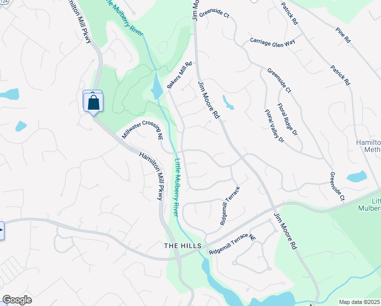 map of restaurants, bars, coffee shops, grocery stores, and more near 3305 Millwater Crossing Northeast in Dacula