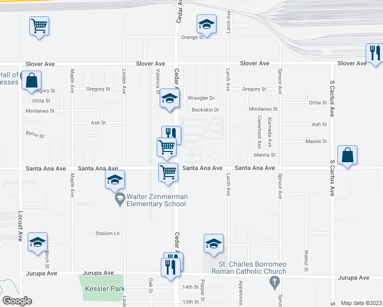 map of restaurants, bars, coffee shops, grocery stores, and more near 10701 Cedar Avenue in Bloomington