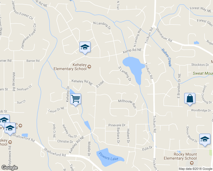map of restaurants, bars, coffee shops, grocery stores, and more near 4444 South Landing Drive in Marietta
