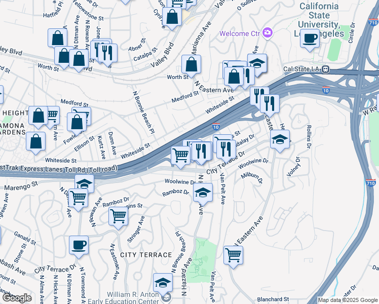 map of restaurants, bars, coffee shops, grocery stores, and more near 4016 Perry Street in Los Angeles