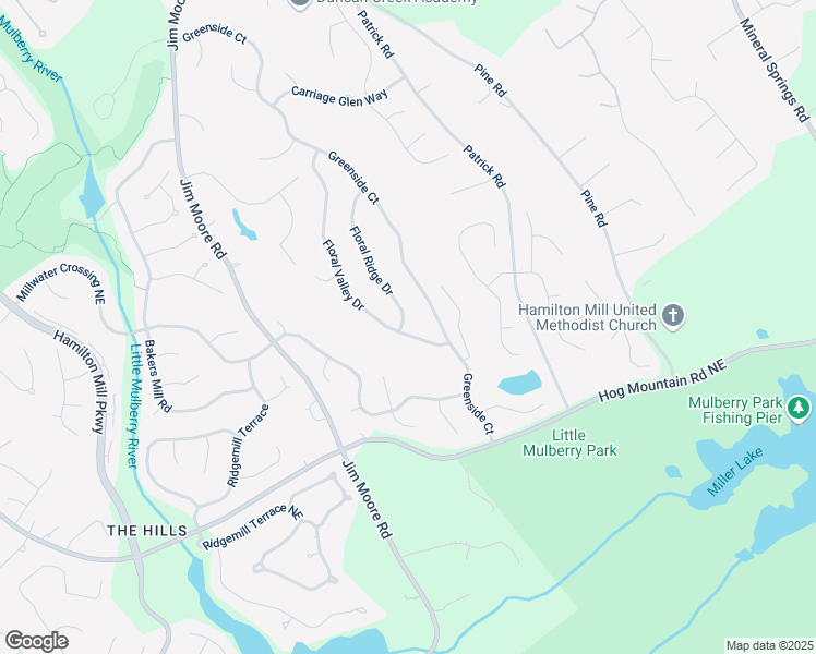 map of restaurants, bars, coffee shops, grocery stores, and more near 2123 Floral Ridge Drive in Dacula