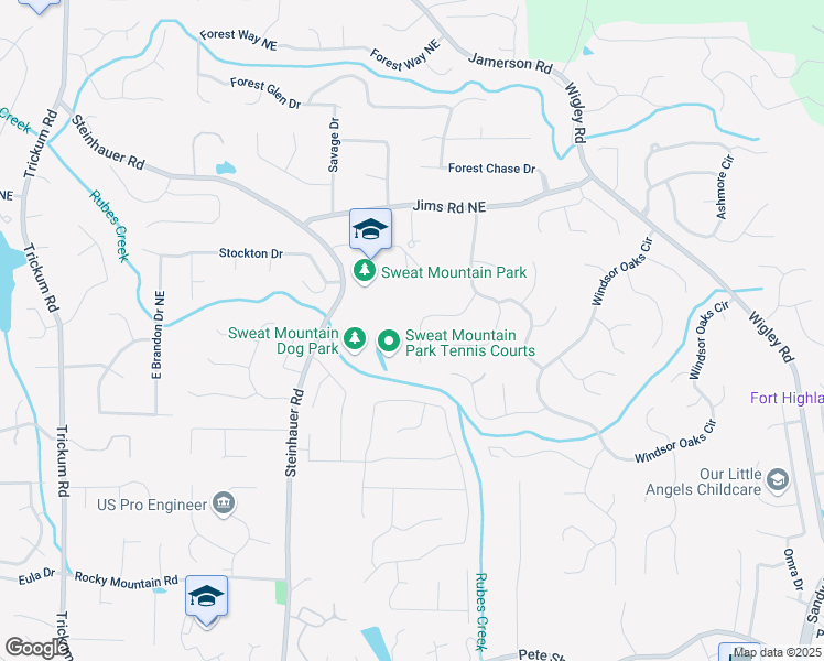 map of restaurants, bars, coffee shops, grocery stores, and more near 4546 Windsor Oaks Court in Marietta