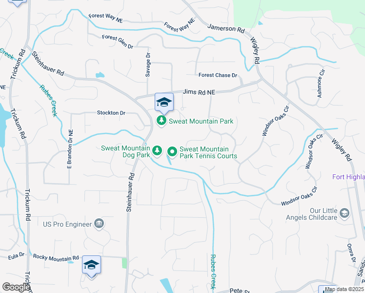 map of restaurants, bars, coffee shops, grocery stores, and more near 4546 Windsor Oaks Court in Marietta