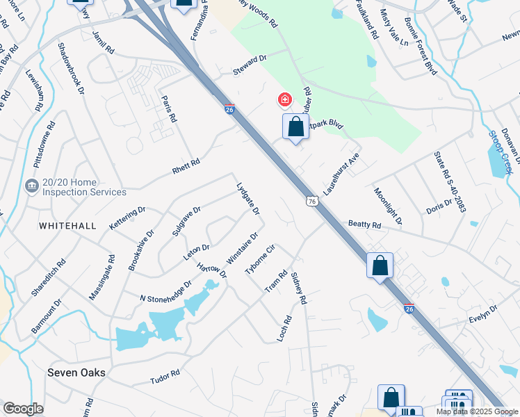 map of restaurants, bars, coffee shops, grocery stores, and more near 318 Lydgate Drive in Columbia