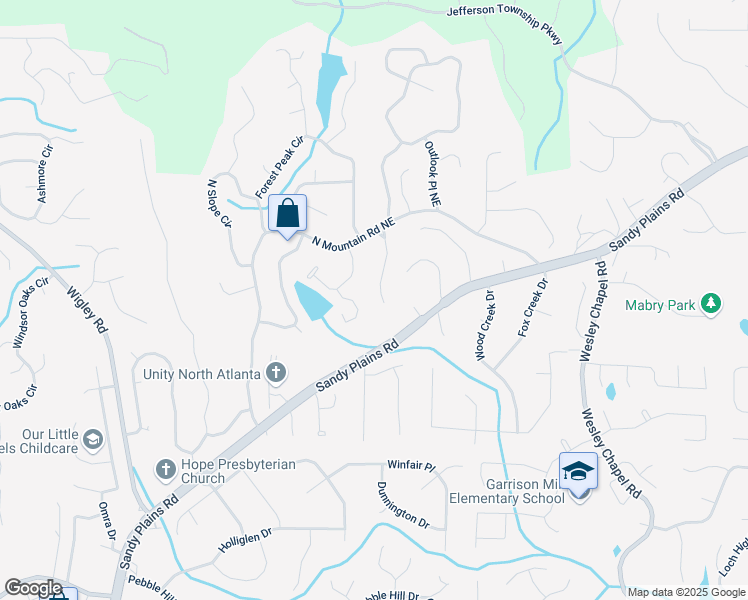 map of restaurants, bars, coffee shops, grocery stores, and more near 4455 Leesburg Road in Marietta