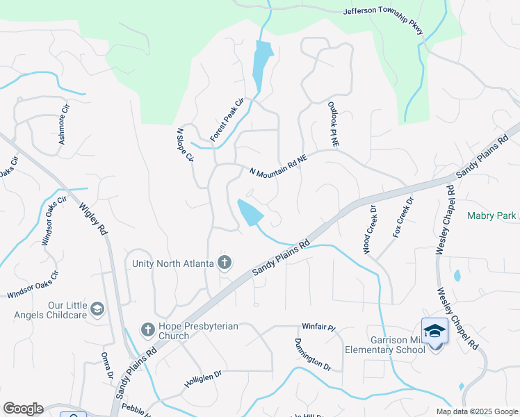 map of restaurants, bars, coffee shops, grocery stores, and more near 4512 Club House Drive in Marietta