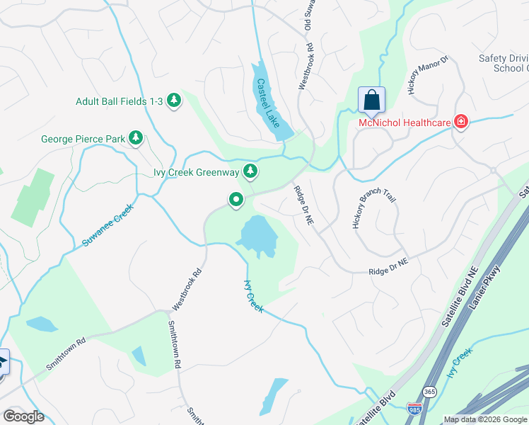map of restaurants, bars, coffee shops, grocery stores, and more near 335 Morning Mist Walk in Suwanee