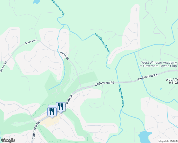 map of restaurants, bars, coffee shops, grocery stores, and more near 112 Brisbane Drive in Acworth