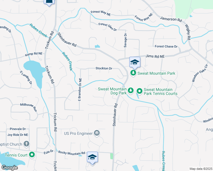 map of restaurants, bars, coffee shops, grocery stores, and more near 4365 Dover Crossing Drive in Marietta