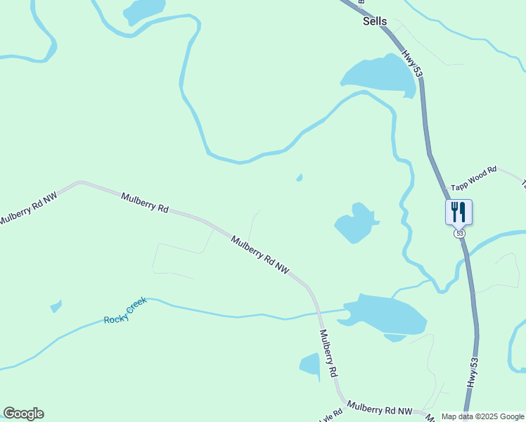 map of restaurants, bars, coffee shops, grocery stores, and more near 251 Mulberry Road in Winder