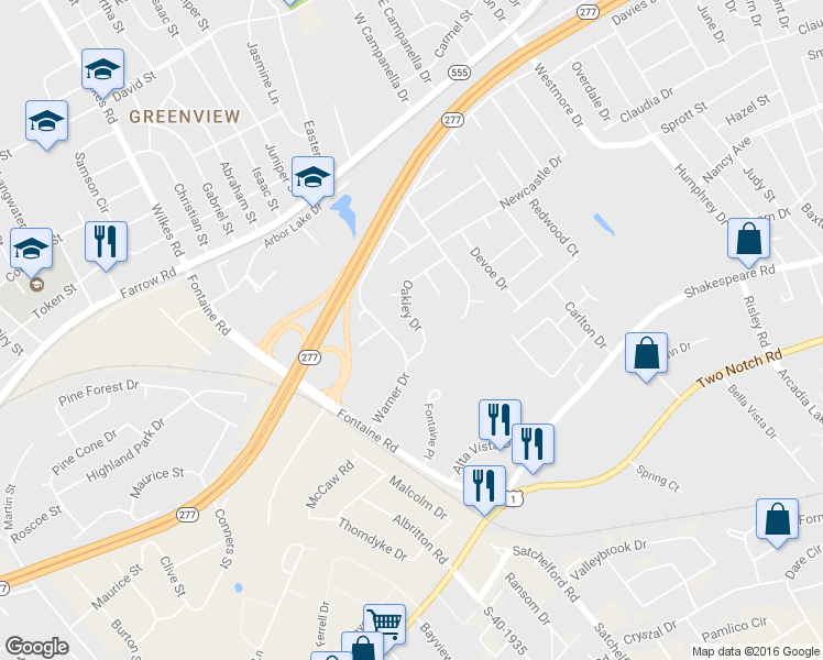 map of restaurants, bars, coffee shops, grocery stores, and more near 220 Oakley Dr in Columbia