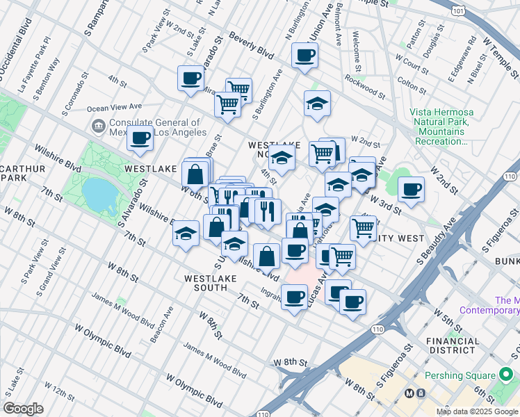 map of restaurants, bars, coffee shops, grocery stores, and more near 429 Loma Drive in Los Angeles