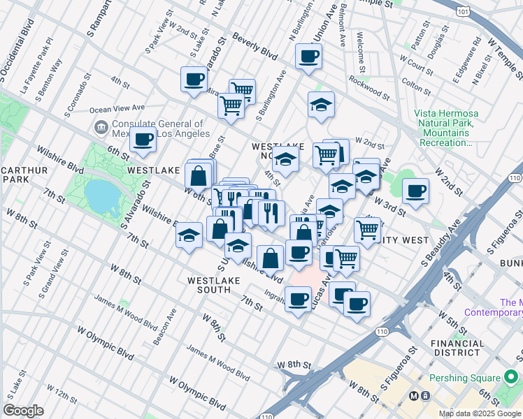 map of restaurants, bars, coffee shops, grocery stores, and more near 429 Loma Drive in Los Angeles