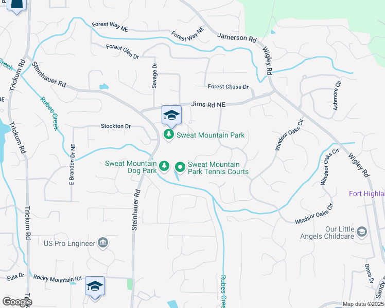 map of restaurants, bars, coffee shops, grocery stores, and more near 4546 Windsor Oaks Court in Marietta