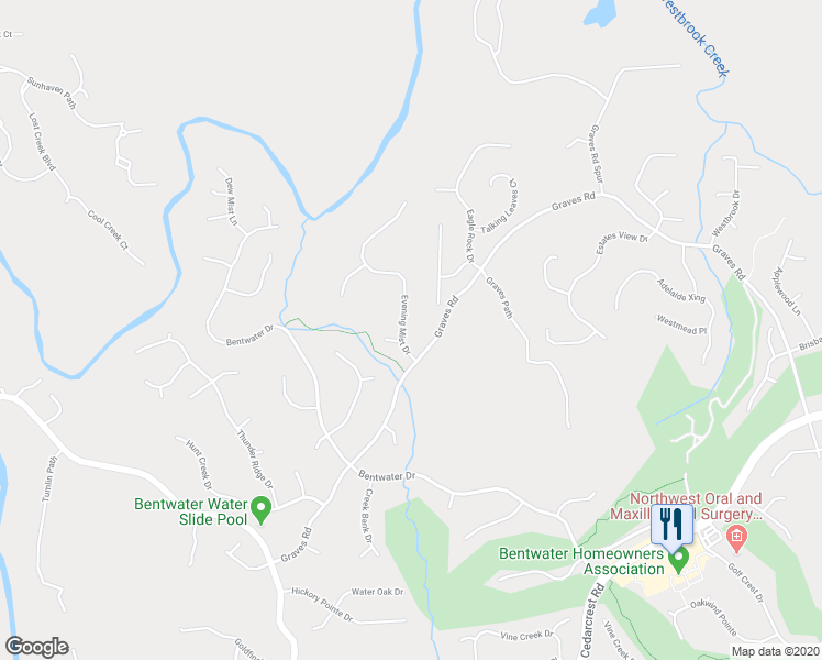 map of restaurants, bars, coffee shops, grocery stores, and more near 100 Evening Mist Drive in Acworth