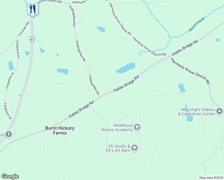 map of restaurants, bars, coffee shops, grocery stores, and more near 1135 Dabbs Bridge Road in Dallas