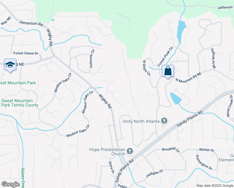 map of restaurants, bars, coffee shops, grocery stores, and more near 4388 Cades Pointe in Marietta