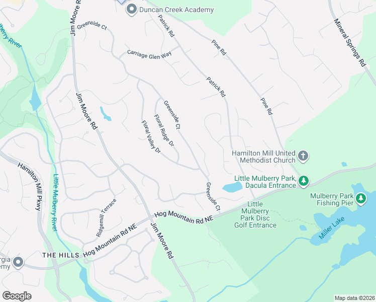 map of restaurants, bars, coffee shops, grocery stores, and more near 4040 Greenside Court in Dacula