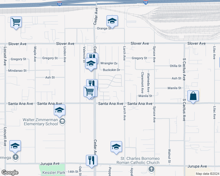 map of restaurants, bars, coffee shops, grocery stores, and more near 10701 Cedar Avenue in Bloomington