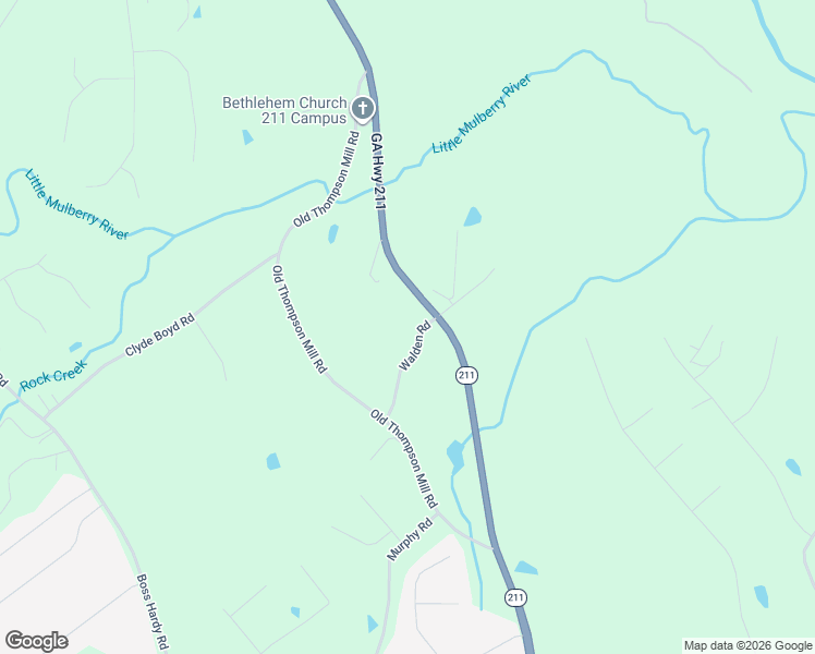 map of restaurants, bars, coffee shops, grocery stores, and more near 750 Walden Road in Winder