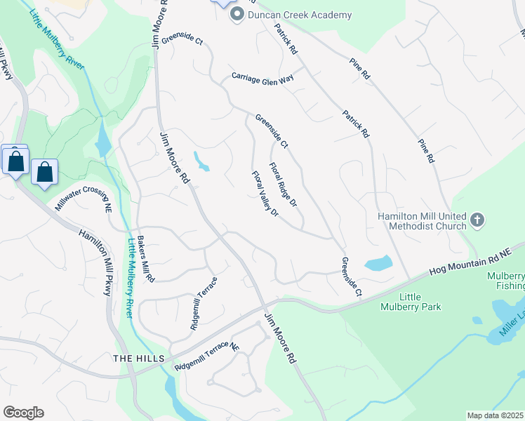 map of restaurants, bars, coffee shops, grocery stores, and more near 2601 Floral Valley Drive in Dacula