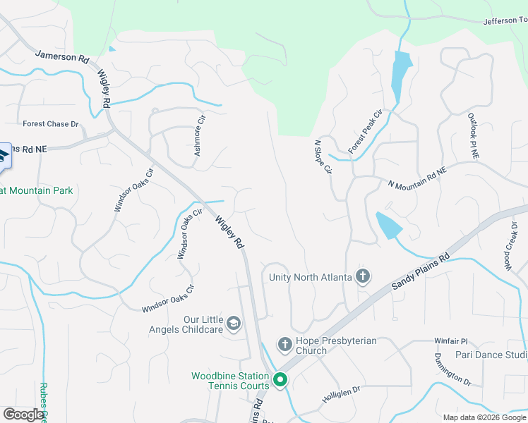 map of restaurants, bars, coffee shops, grocery stores, and more near 4323 Highborne Drive Northeast in Marietta