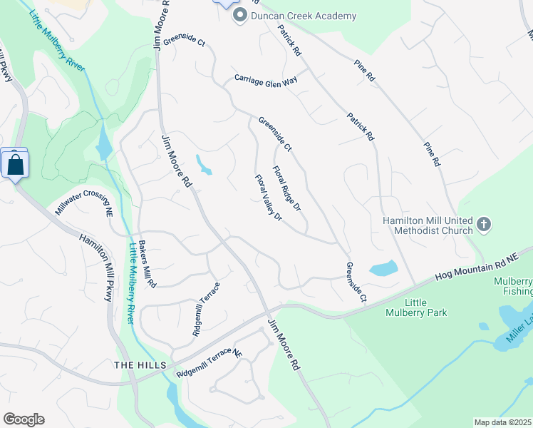 map of restaurants, bars, coffee shops, grocery stores, and more near 2601 Floral Valley Drive in Dacula