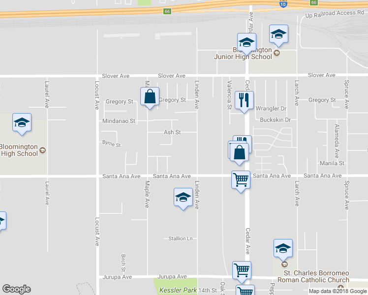 map of restaurants, bars, coffee shops, grocery stores, and more near 10770 Linden Avenue in Bloomington