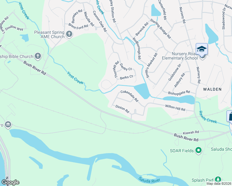 map of restaurants, bars, coffee shops, grocery stores, and more near 166 Cokesdale Road in Columbia
