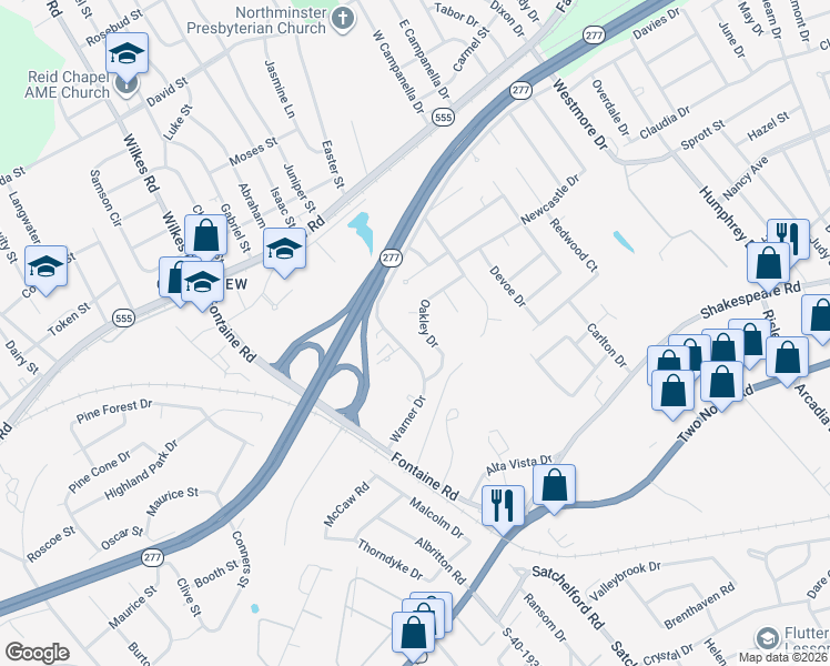 map of restaurants, bars, coffee shops, grocery stores, and more near 220 Oakley Drive in Columbia
