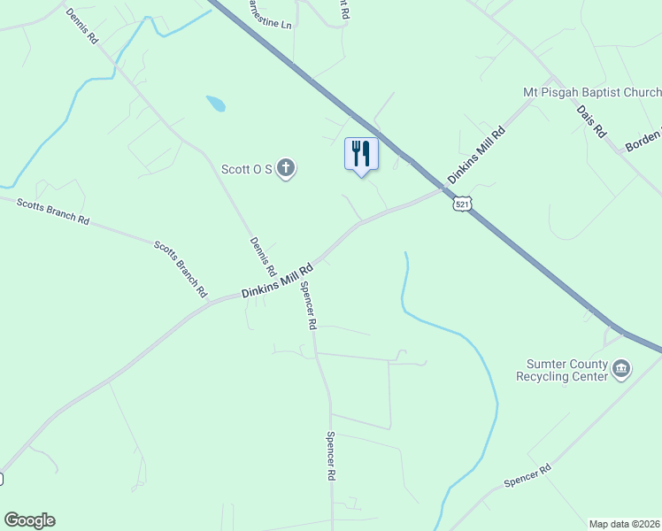 map of restaurants, bars, coffee shops, grocery stores, and more near Kirkland Road in Rembert