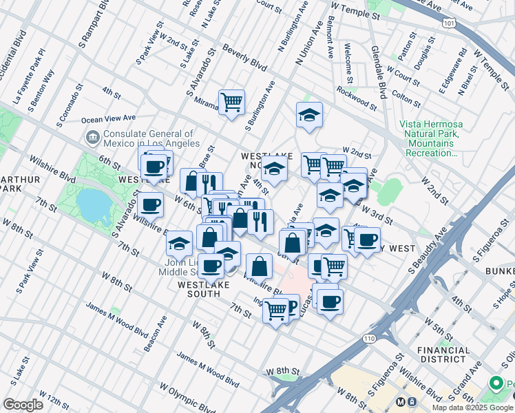 map of restaurants, bars, coffee shops, grocery stores, and more near 429 Loma Drive in Los Angeles