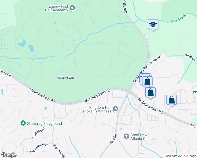 map of restaurants, bars, coffee shops, grocery stores, and more near 845 Saint Marks Walk in Suwanee