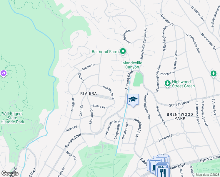 map of restaurants, bars, coffee shops, grocery stores, and more near 1514 North San Remo Drive in Los Angeles