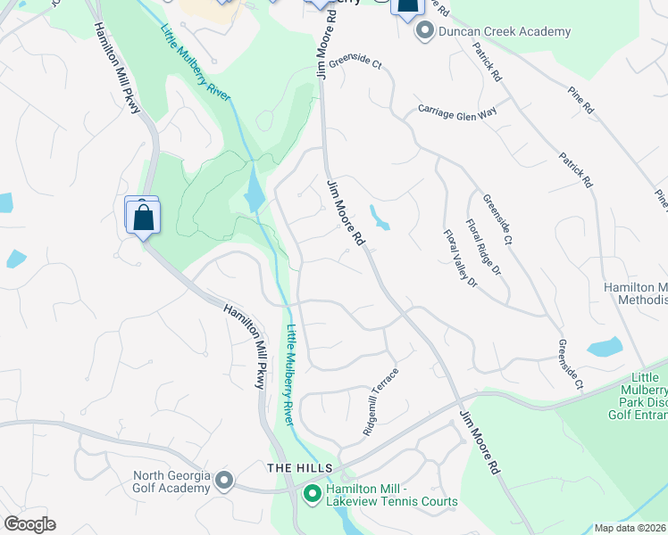 map of restaurants, bars, coffee shops, grocery stores, and more near 3345 Fairway Bend Drive in Dacula