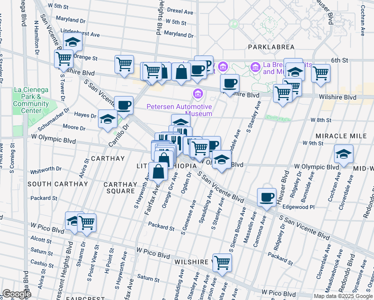 map of restaurants, bars, coffee shops, grocery stores, and more near 938 Orange Grove Avenue in Los Angeles