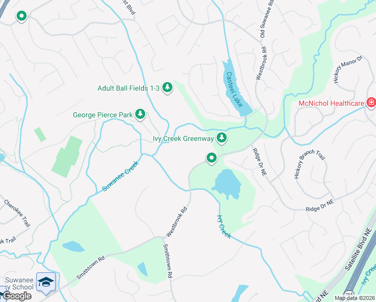 map of restaurants, bars, coffee shops, grocery stores, and more near 3350 Westbrook Road in Suwanee