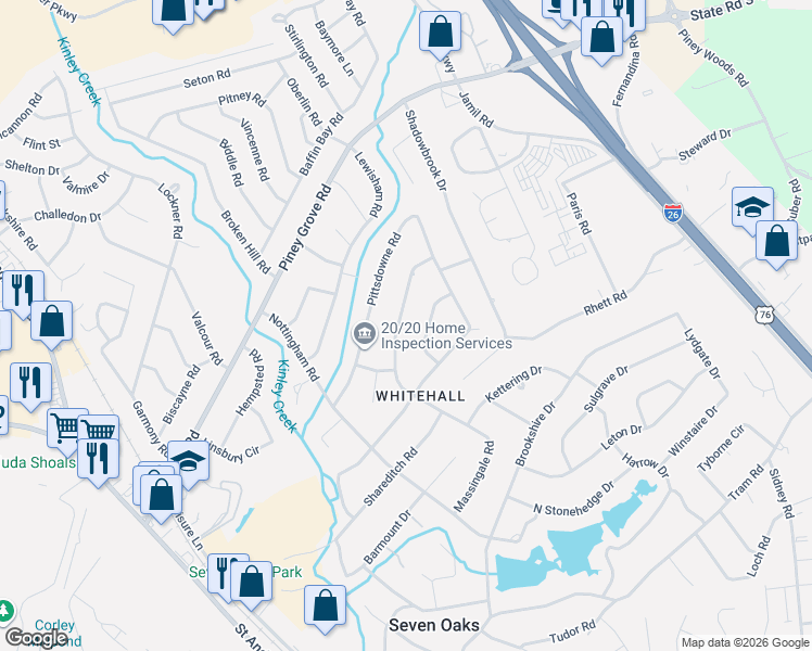 map of restaurants, bars, coffee shops, grocery stores, and more near 737 Trafalgar Drive in Columbia