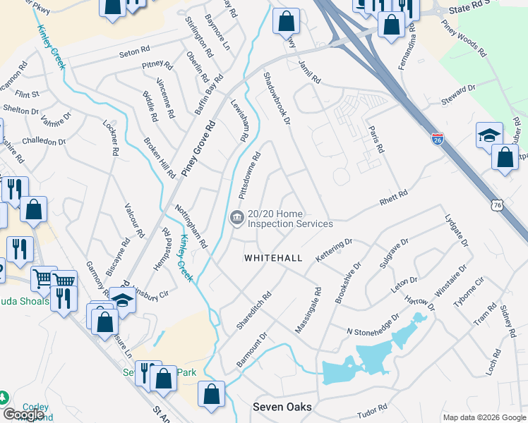 map of restaurants, bars, coffee shops, grocery stores, and more near 737 Trafalgar Drive in Columbia