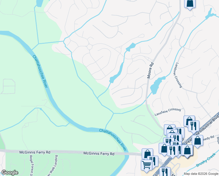 map of restaurants, bars, coffee shops, grocery stores, and more near 1110 Allen Lake Lane in Suwanee