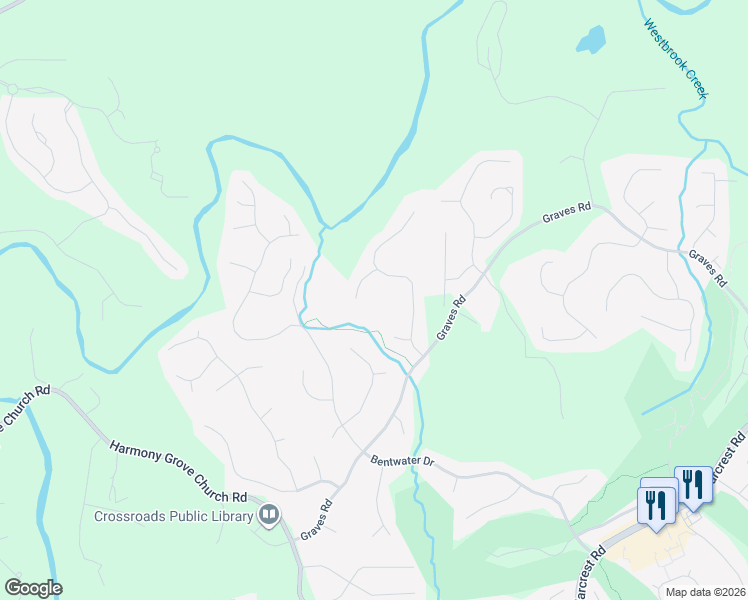map of restaurants, bars, coffee shops, grocery stores, and more near 61 Silverdale Lane in Acworth