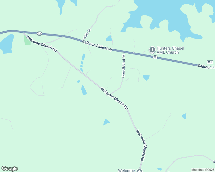 map of restaurants, bars, coffee shops, grocery stores, and more near 1186 Welcome Church Road in Elberton