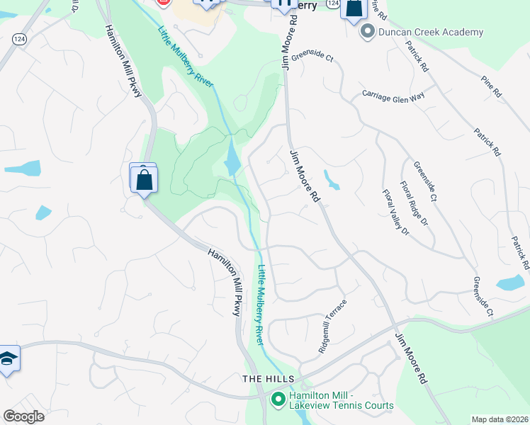 map of restaurants, bars, coffee shops, grocery stores, and more near 1952 Bakers Mill Road in Dacula