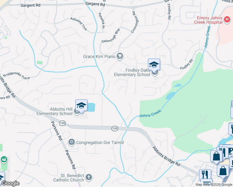 map of restaurants, bars, coffee shops, grocery stores, and more near 490 Stambridge Court in Alpharetta