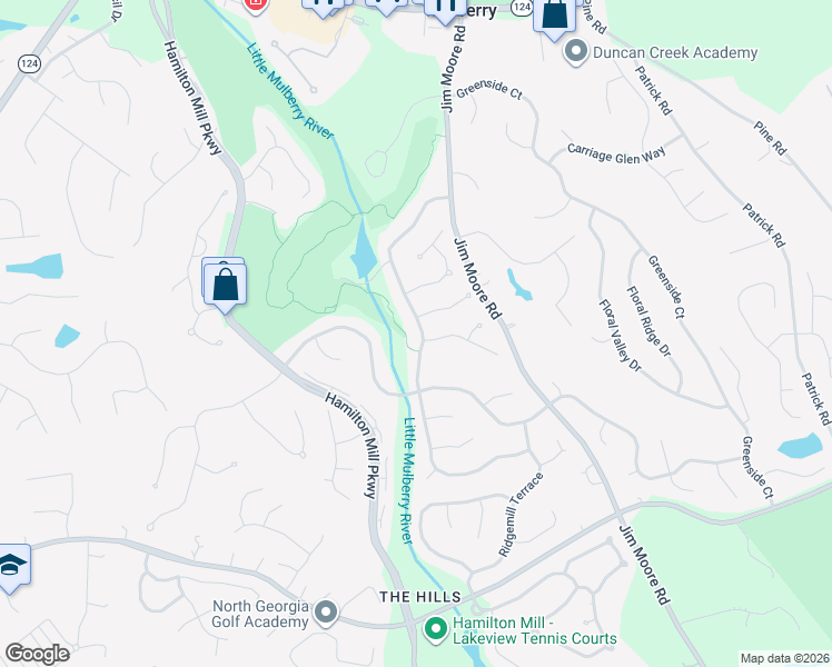 map of restaurants, bars, coffee shops, grocery stores, and more near 1952 Bakers Mill Road in Dacula