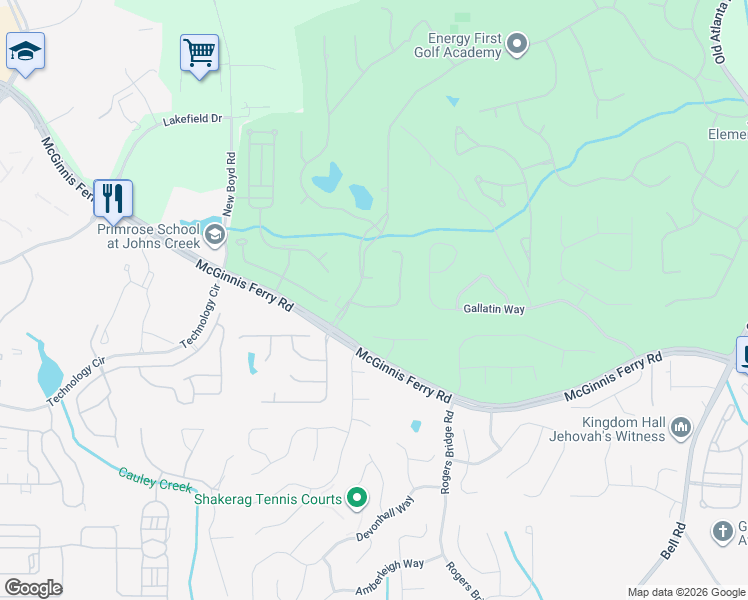 map of restaurants, bars, coffee shops, grocery stores, and more near 7335 Craigleith Drive in Duluth